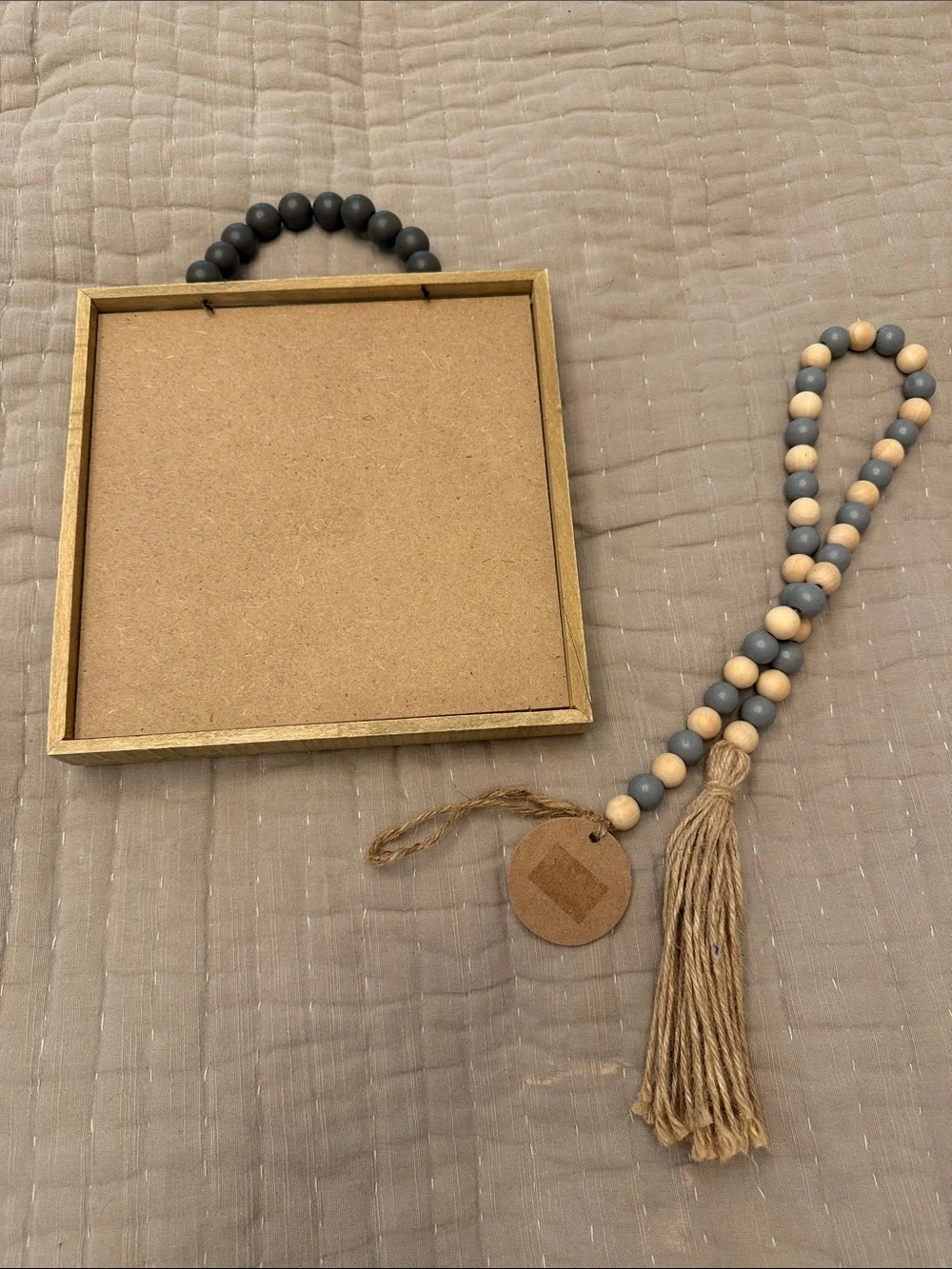 Wood Frame Sign With God All Things Are Possible & decorative beads with tassel